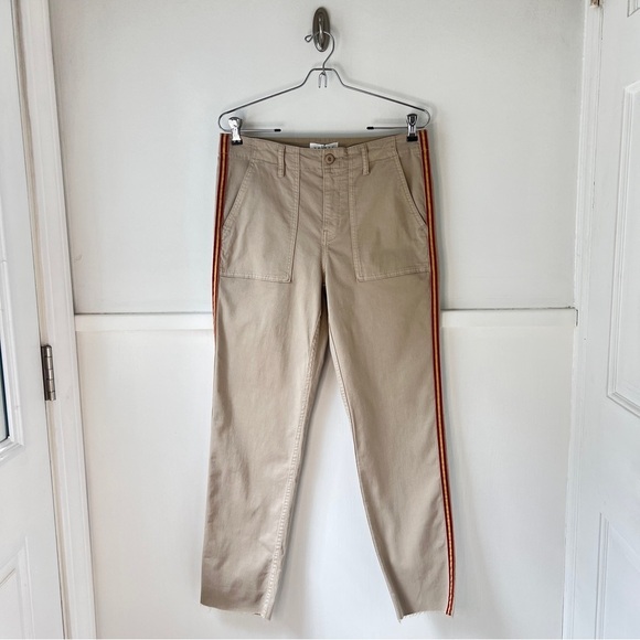 Anthropologie Velvet by Graham & Spencer Khaki Side Stripe Pant NWT - Picture 2 of 14